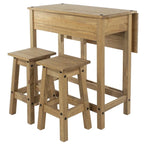 Solid Pine Drop Leaf Table 3-piece Dining Set