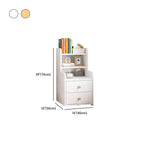 Modern Tall Wood Spacious Shelves 2-Drawer Nightstand