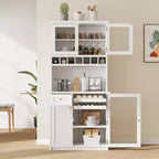 75 Tall Kitchen Pantry Cabinet with Glass Doors