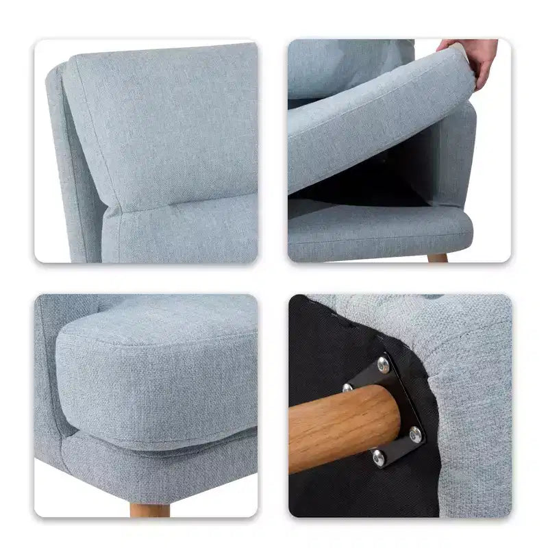 Okak Modern Accent Chair Living Room Chair with Ottoman and Adjustable Backrest Comfy Upholstered Armchair for Lounge Office Bedroom