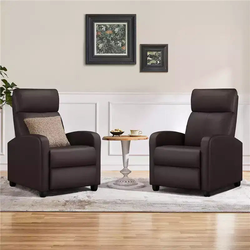 Yaheetech Set of 2 Modern PU Leather Recliner Sofas for Living Room, Bedroom