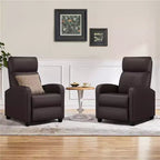 Yaheetech Set of 2 Modern PU Leather Recliner Sofas for Living Room, Bedroom