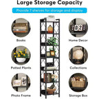 Tribesigns 78.7 Narrow Bookshelf, 7-Tier Freestanding Book Display Rack Case