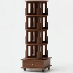 Wooden Vertical Narrow Rotating Bookcase