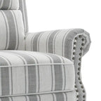 2 Set Nail-head Padded Seat Pushback Recliner Chair