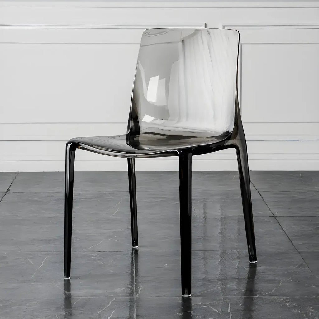 Amber Acrylic Armless Low Back Dining Chair