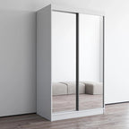 Mirrored 2-Door Wardrobe Armoire with High-Gloss Finish | 47 or 59 Wide