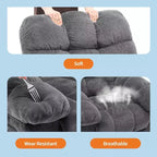 Manual recliner, ergonomic breathable fabric recliner with side pockets, single sofa, suitable for living room bedroom