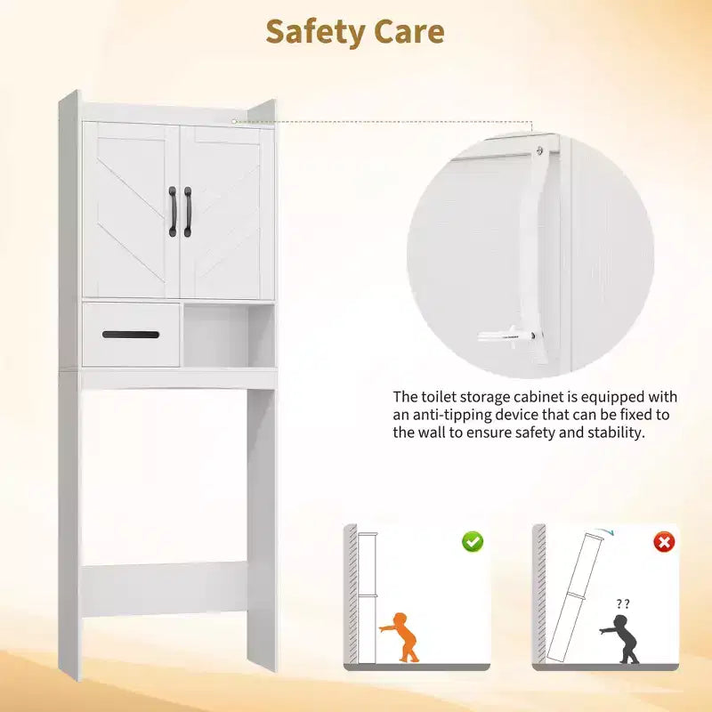 Over The Toilet Storage Cabinet,FreeStanding Bathroom Organizers for Bathroom,Restroom,Laundry