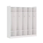 5-Section Classroom Coat Locker with 10 Cubbies, Cubby Storage Organizer with 10 Hooks for Home, School, Nursery, Kindergarten