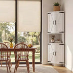 COZONY 65 Farmhouse Corner Cabinet with Doors and Adjustable Shelves, Tall Corner Pantry Storage Cabinet for Kitchen Living Room