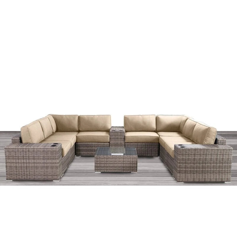 LSI Antibes Grey Wicker/Aluminium 12-piece Conversation Set