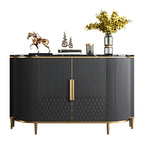 Glam Marble Sideboard in Grey with Storage