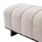 Modern Tufted Faux Fur Dining Bench with Rubberwood Legs, 63.62