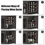 DobleePy Bar cabinets, wine cabinets, sideboards, adjustable shelves, suitable for small bar cabinets in kitchens and restaurants,Retro color