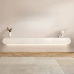 White Wooden Floating TV Stand with Storage for Living Room