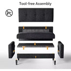 Dyonery 50 Loveseat Sofa, 2-Seater Love Seat for Office & Small Spaces, 24 Deep Seat, FSC Solid Wood Frame, Tool-Free Assembly