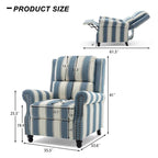 2 Set Nail-head Padded Seat Pushback Recliner Chair
