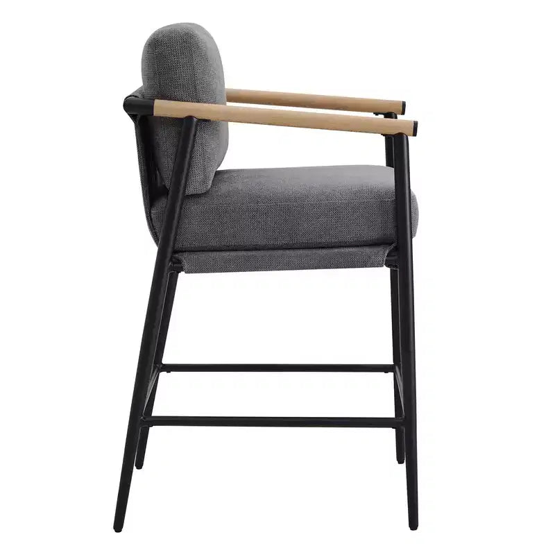 Spruce&Spring Modern Counter Stools with Arm & Metal Frame Set of 2