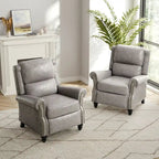 2 Set Nail-head Padded Seat Pushback Recliner Chair