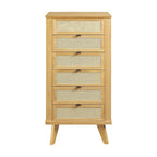 Jewelry Armoire with Storage Drawers and Side Panels - 41 - Brown