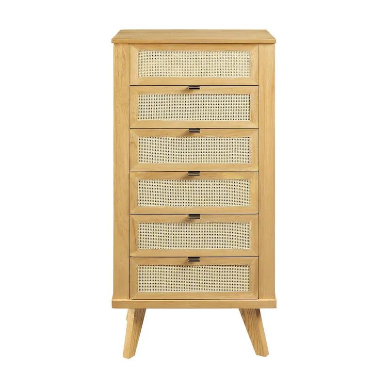 Jewelry Armoire with Storage Drawers and Side Panels - 41 - Brown