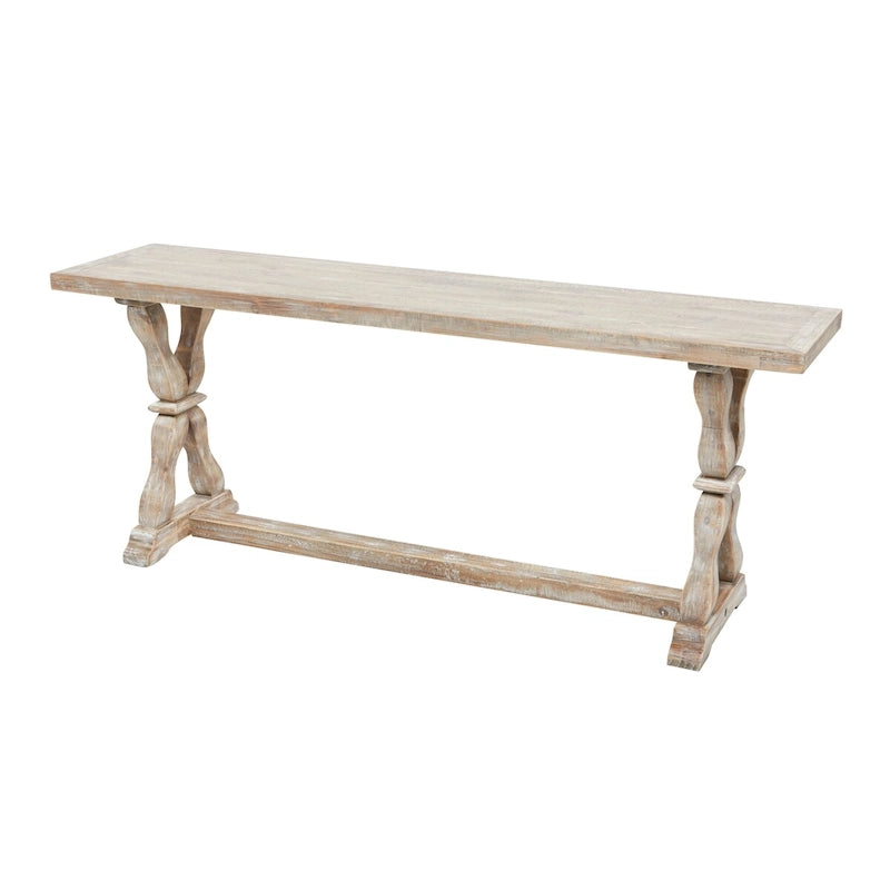 Wood Console Table or Bench with Distressed Accents - Brown - Roche River Decor