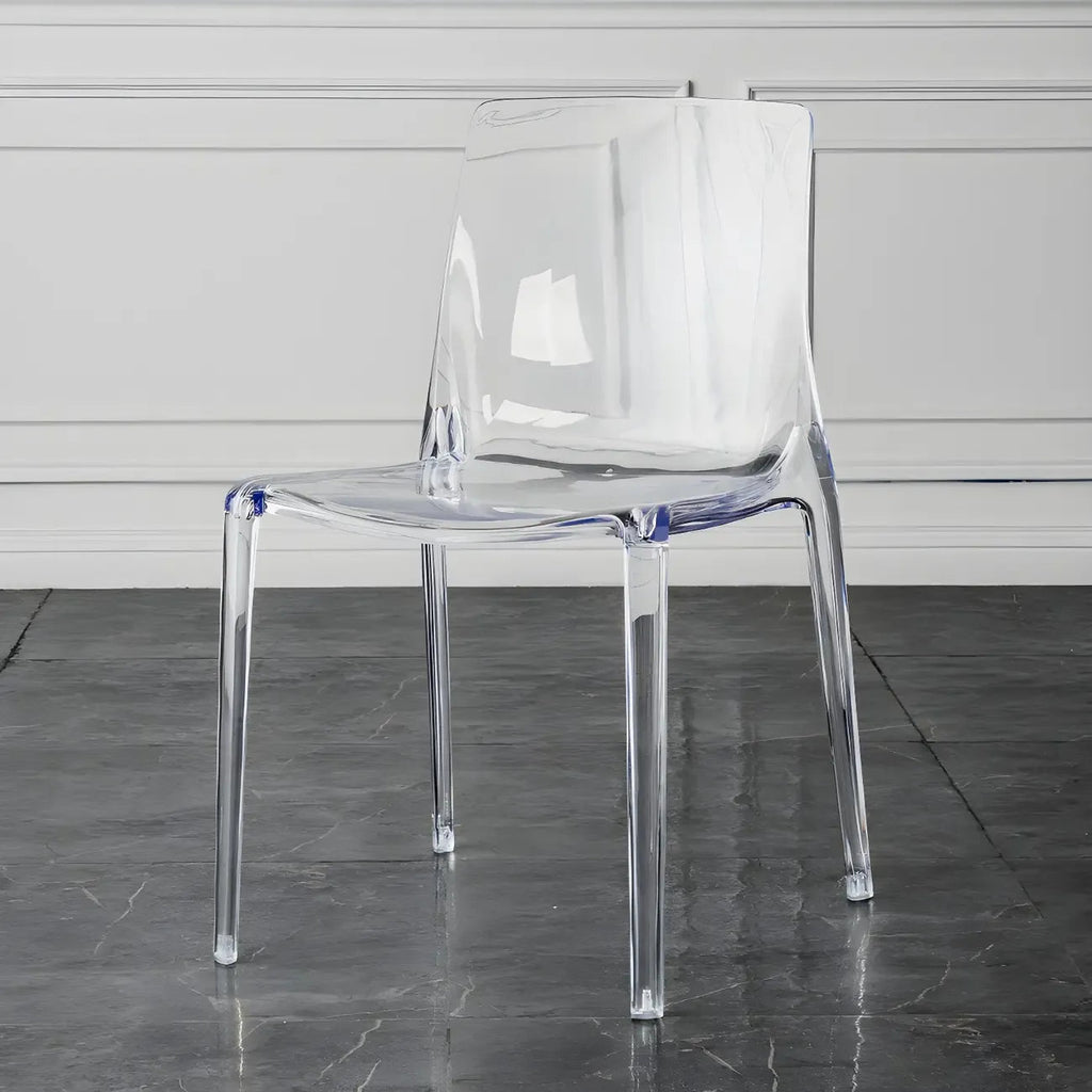 Amber Acrylic Armless Low Back Dining Chair