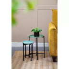 Set of 4 Multicolor Nesting Plant Stands Metal Frame