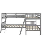 Whisen Twin-Over-Twin L-Shaped Bunk Bed with Ladder