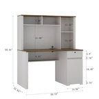 51.18IN Modern Computer Desk with Hutch and Bookshelf, Office Desk with Ample Storage, Writing Desk for Study, Reading Room