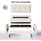 Dyonery 50 Loveseat Sofa, 2-Seater Love Seat for Office & Small Spaces, 24 Deep Seat, FSC Solid Wood Frame, Tool-Free Assembly