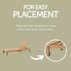 Nordic Teak Natural Outdoor Chaise Lounger with Side Table - Beige
