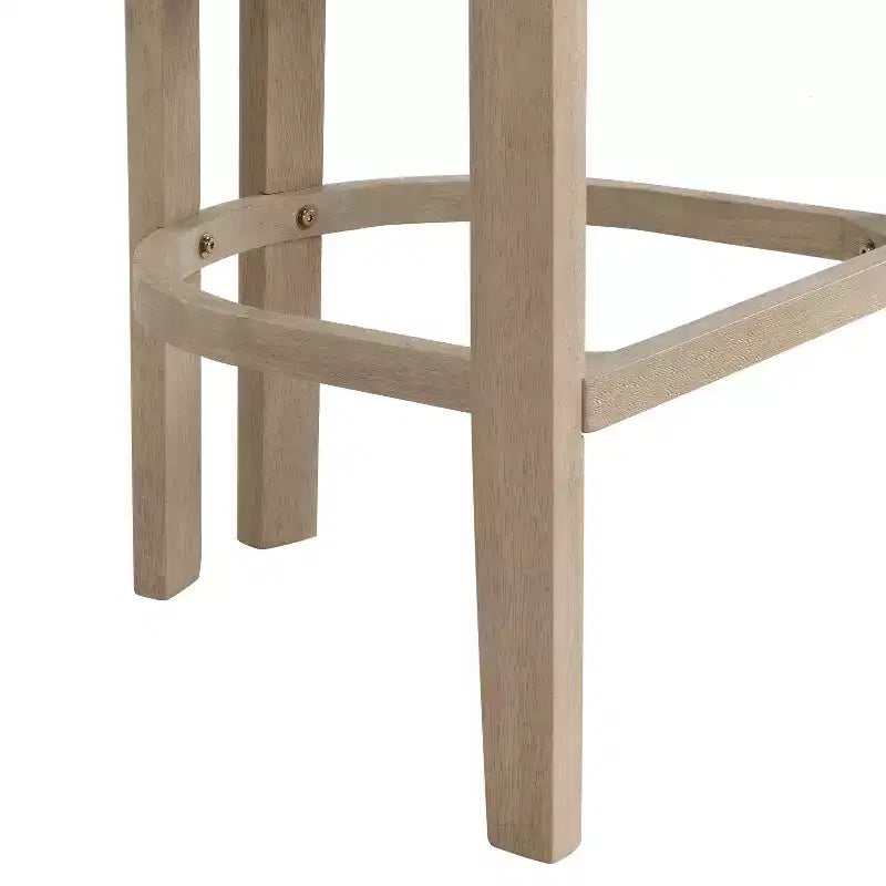 Christopher Knight Home Peyton Rubberwood Upholstered Bar Stool with Curved Open Back (Set of 2)