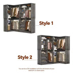 Besiost Set of 2 Corner Closet System with Tower Shelves, Freestanding Closet Organizer with Drawers
