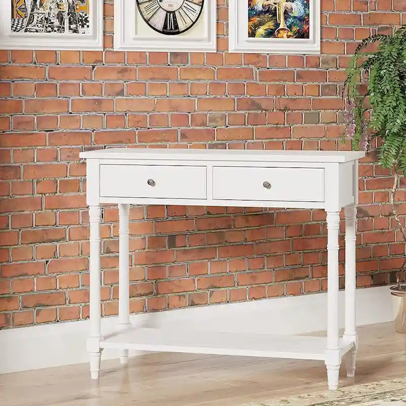 Entryway Table with Storage Drawers Console Table with Shelf