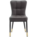 Bekrvio Dining Room Chairs Set of 6, Modern Upholstered Faux Leather Seat with High Back, Metal Legs, Armless Kitchen Chairs for Living Dinning Room