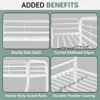 Full Metal Bunk Bed Low Height Safety Design with Guardrails, Angled Ladder and Underbed Storage