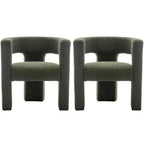 Set of 2 28 Wide Boucle Upholstered Square Armchair - Kinwell
