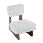 Set of 2 Modern Beige Lounge Chairs with Polyester Upholstery, Sturdy Wood Base, for Various Rooms