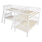 Whisen Twin-Over-Twin L-Shaped Bunk Bed with Ladder