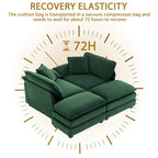 2-seater sofa with 2 cushions, 2 pillows and 2 ottomans, comfortable sofa - Living room deep sofa, modular sofa