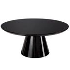 Modern Cone Coffee Table for Living Room, High Gloss Finish, 35.4in Diameter, Black or White