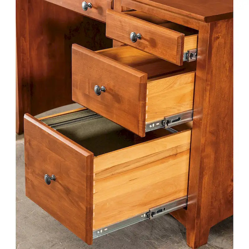 Arch+Haven Solid Wood 4 Drawer Desk