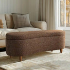 INK+IVY Bailey Taupe Boucle Flip Top Storage Bench