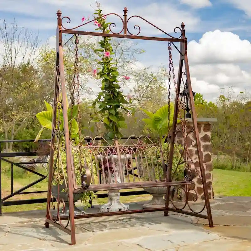 Iron Swing Bench Tserovani in Bronze - 57.5x35x91