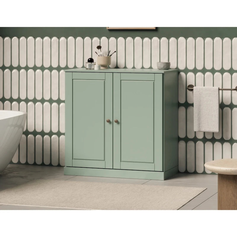 Palace Imports 100% Solid Wood 32 Bathroom Cabinet with Solid Doors and Adjustable Shelves