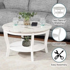 Convenience Concepts American Heritage Round Coffee Table with Shelf