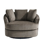 DREAMSIDEA 2 Set Recessed Arm Slipcovered Swivel Barrel Chair