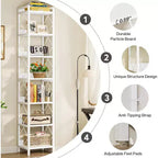Tribesigns 78.7 Narrow Bookshelf, 7-Tier Freestanding Book Display Rack Case